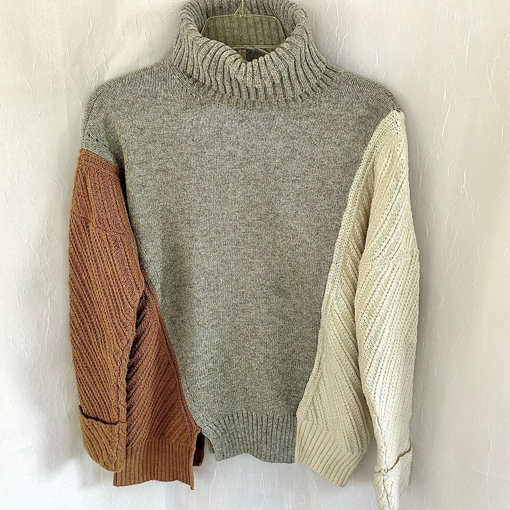 French Connection High Neck Sweater Blouse Small - image 4